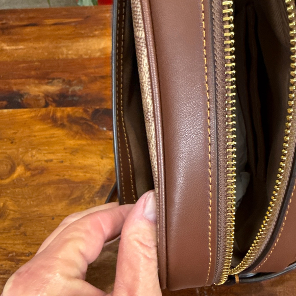 Coach Mini Jamie Signature Crossbody Bag Brown Tan NWT - Picture 5 of 8